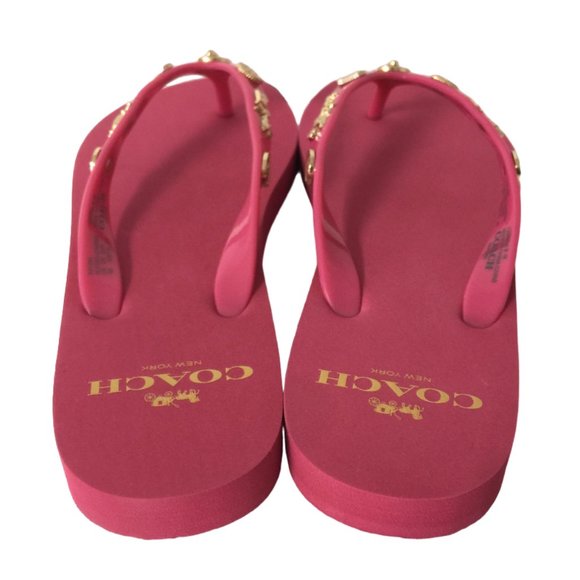 NIB COACH ALYSSA CHARMS EMBELLISHED FLIP-FLOP SANDALS - Picture 2 of 7